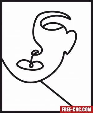 Women face decorative art design - Free dxf files ready to cut