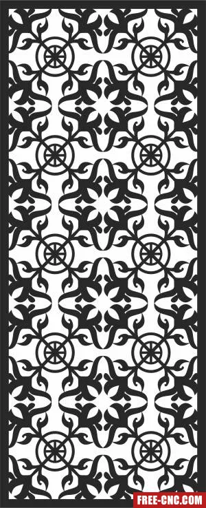 Pattern decorative door pattern - Free dxf for laser cutting and plasma