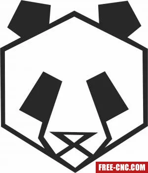 Geometric polygon panda - Free dxf files ready to cut