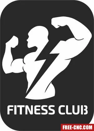 Bodybuilder wall fitness sign - Free dxf for laser cutting and plasma