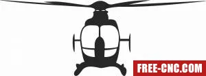 Helicopter aircraft silhouette - Free dxf for laser cutting and plasma