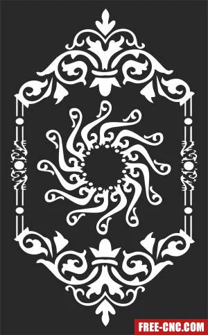 Pattern door screen pattern door decorative wall - Free dxf download
