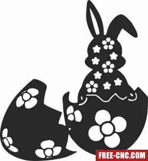 Happy easter egg bunny wall art - Download free dxf for cnc plasma cutting