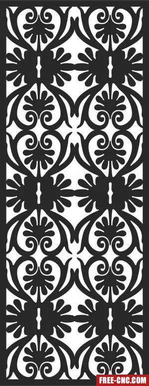 Decorative pattern screen door - Free dxf files ready to cut