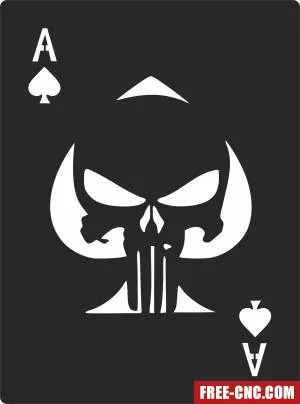 Ace of spades punisher skull - Free dxf files ready to cut