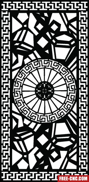 Decorative panels for doors wall screen pattern - free dxf download