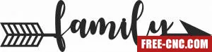 Family arrow sign - Free dxf for laser cutting and plasma