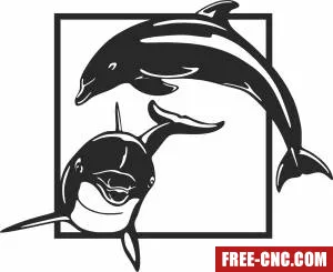 Two dolphins wall art - Download free dxf for cnc plasma cutting