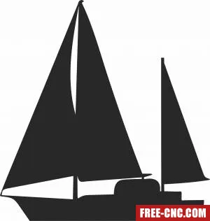 Sailboat sailing ship - Download free dxf for cnc plasma cutting