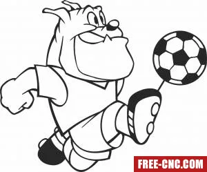 Cartoon dog football soccer player - Free dxf for laser cutting and plasma