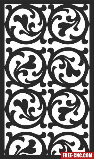 Wall decorative door pattern door screen wall - Free dxf for laser cutting and plasma
