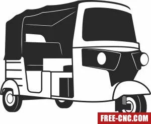 Tuk tuk three wheeler auto clipart - Free dxf download