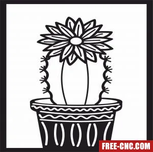 Cactus succulents plant pot - Free dxf download