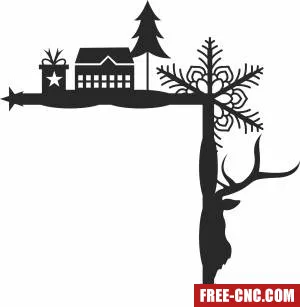 Christmas door corner - Free dxf download