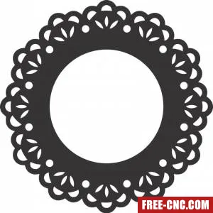 Mirror frame round floral design - free dxf download Mirror frame round floral design - free dxf download