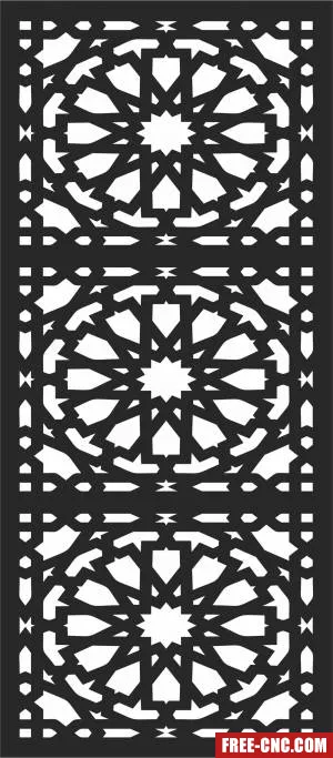 Decorative screen wall pattern door - Free dxf for laser cutting and plasma