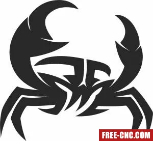 Crab tribal clipart - Download free dxf for cnc plasma cutting