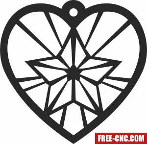 Heart ornament - Free dxf files ready to cut