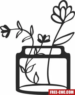 Flowers decor pot - Free dxf files ready to cut