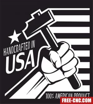 Handcrafted in usa sign - Download free dxf for cnc plasma cutting