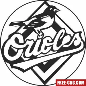 Baltimore orioles logo mlb - Free dxf for laser cutting and plasma