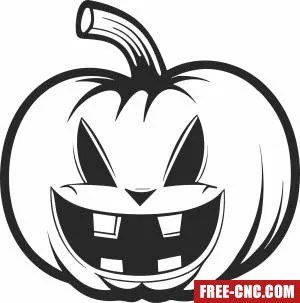 Scary pumpkin halloween cliparts - Free dxf download