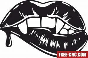 Dracula teeth blood vampire lips - free dxf download