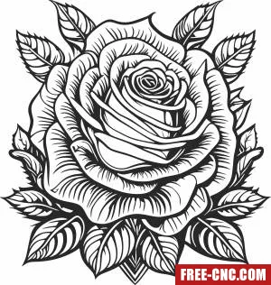 Rose flower art - Free dxf files ready to cut