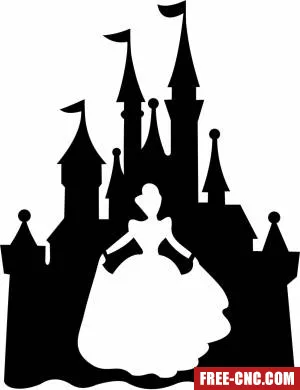 Disney princess ice castle silhouette - Download free dxf for cnc plasma cutting