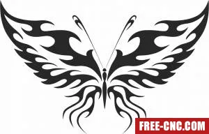 Butterfly clipart floral - Free dxf files ready to cut