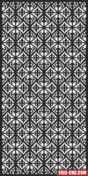Pattern decorative wall screen door - Download free dxf for cnc plasma cutting