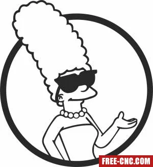 Marge simpson clipart - Download free dxf for cnc plasma cutting