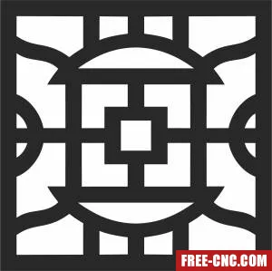 Pattern screen decorative door - Free dxf files ready to cut