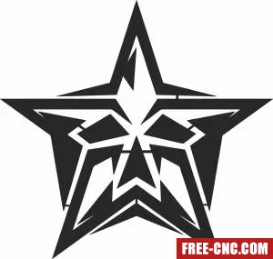 Star skull cliparts - Free dxf files ready to cut