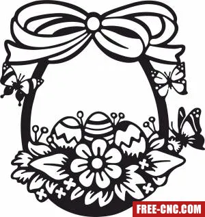 Happy easter egg butterfly design - Free dxf for laser cutting and plasma