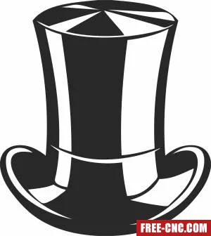 Cylinder hat cartoon art - Free dxf files ready to cut