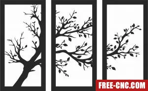 Tree panels wall decor art - Free dxf for laser cutting and plasma