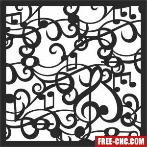 Pattern decorative pattern wall screen door - Free dxf download