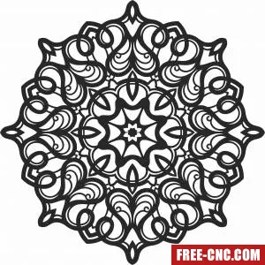 Round mandala decorative pattern - Free dxf files ready to cut