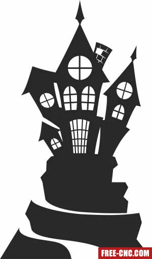 Haunted house halloween - Download free dxf for cnc plasma cutting