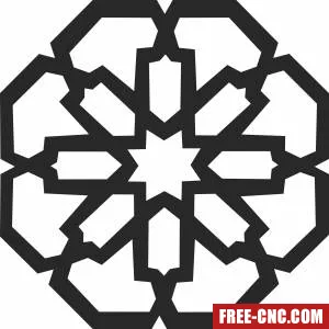 Decorative mandala pattern clipart - Free dxf download