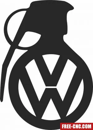 Volkswagen grenade clipart - Free dxf download