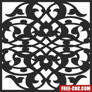 Decorative pattern square wall panel - Free dxf files ready to cut