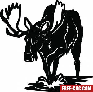 Moose animal vector sign - free dxf download