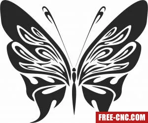 Butterfly clipart floral - Download free dxf for cnc plasma cutting