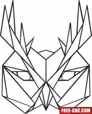 Geometric polygon owl - Free dxf files ready to cut