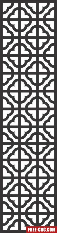 Wall screen panel decorative pattern - free dxf download