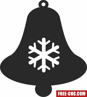 Bell ornament christmas with snowflake - Free dxf files ready to cut