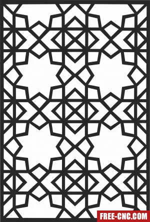 Pattern door decorative screen - Free dxf for laser cutting and plasma