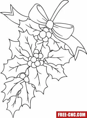 Christmas holly leaf clipart - Download free dxf for cnc plasma cutting